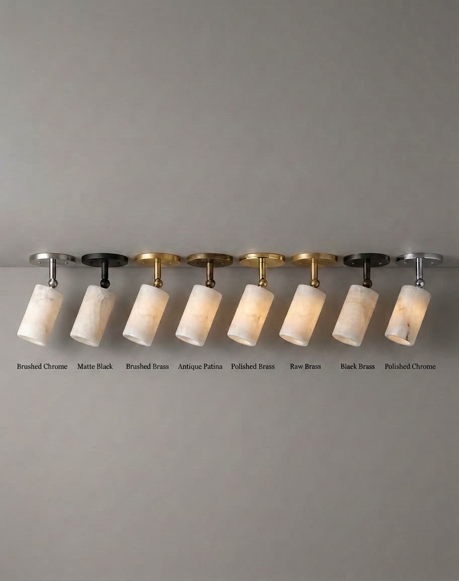 ArtLoka Modern Brass Ceiling Spotlight with Alabaster Shade | Adjustable Luxury Light Fi (ALK-011) - image 1